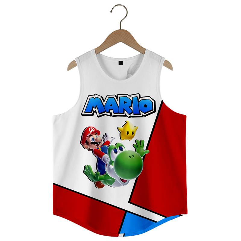 Mario's vest for boys and girls with toonless shirts on a summer dry-out exercise