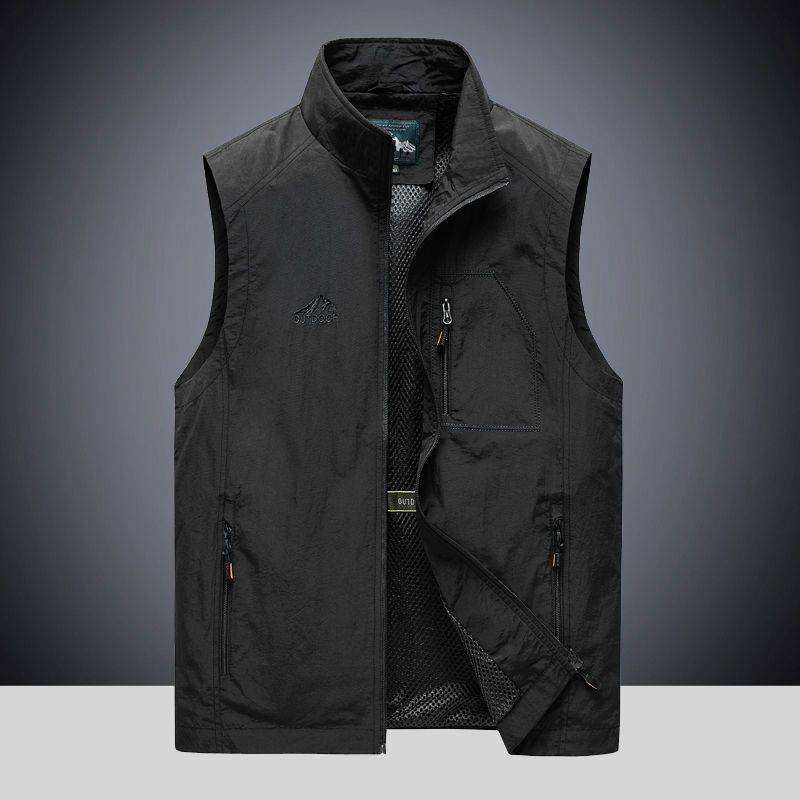 Spring and autumn new vest men's outdoor leisure middle -aged young and middle -aged photography fishing hurdle shoulder vest horses horses coat men's clothing men's clothing