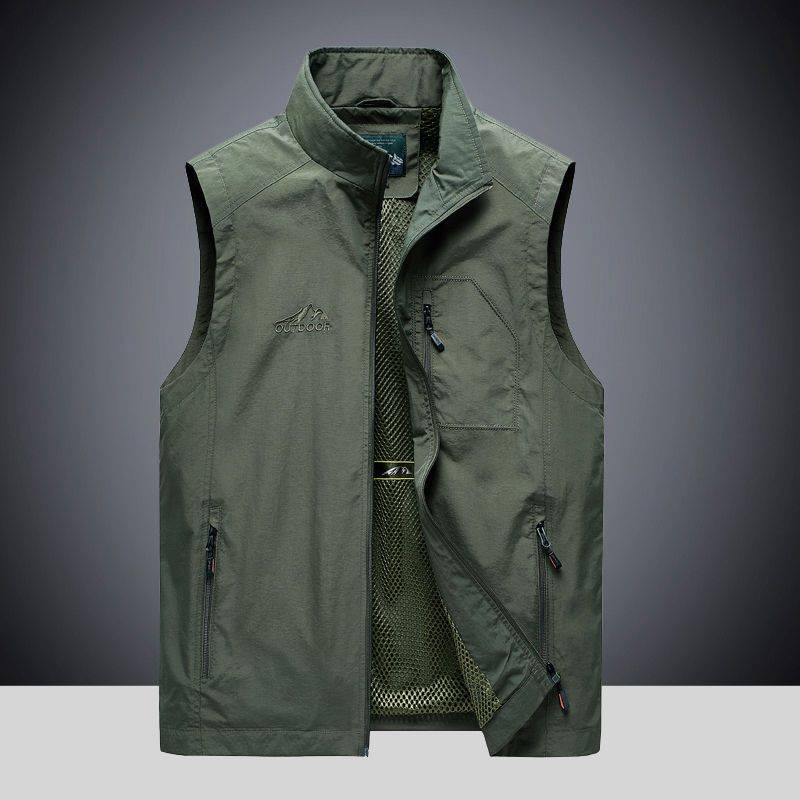 Spring and autumn new vest men's outdoor leisure middle -aged young and middle -aged photography fishing hurdle shoulder vest horses horses coat men's clothing men's clothing