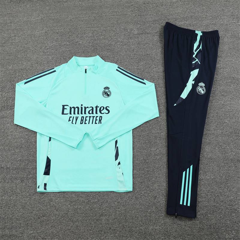 Real Madrid long -sleeved training suit Belinham short -sleeved jersey vest football semi -zipper adult children's sweater set