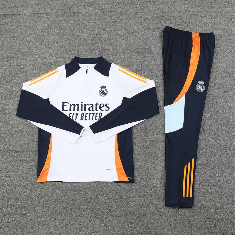 Real Madrid long -sleeved training suit Belinham short -sleeved jersey vest football semi -zipper adult children's sweater set