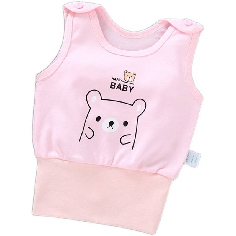 Baby belly to protect the vest, pure cotton, male and female baby sleeps, prevent cool spring and autumn, four seasons of vest, small, shoulder, shoulder base clothes