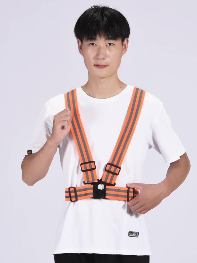 Reflective Safe vest ride night running sanitation project warning protection and elastic elastic strap back lightwear