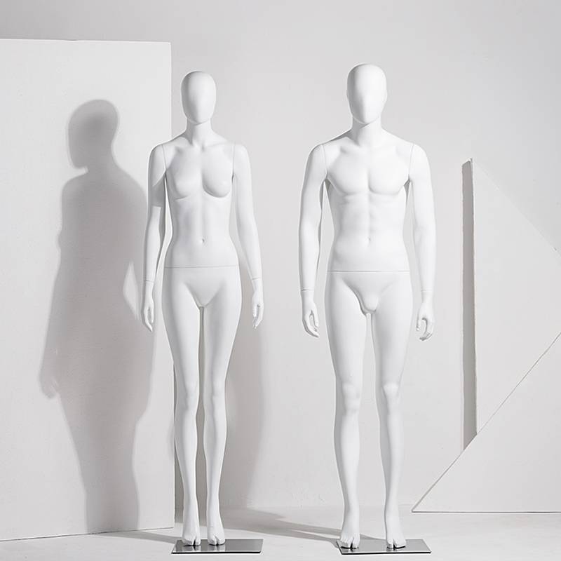 Matte white whole body props women's clothing store women's display shelf window shooting men's and female couple model shelf