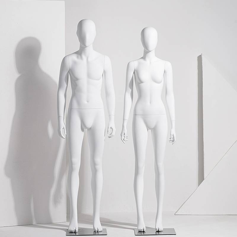 Matte white whole body props women's clothing store women's display shelf window shooting men's and female couple model shelf