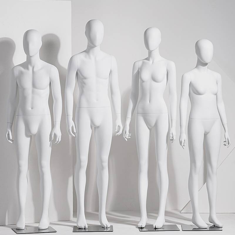 Matte white whole body props women's clothing store women's display shelf window shooting men's and female couple model shelf