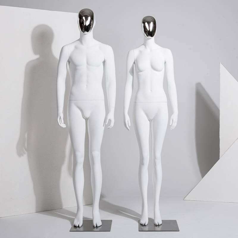 Matte white whole body props women's clothing store women's display shelf window shooting men's and female couple model shelf