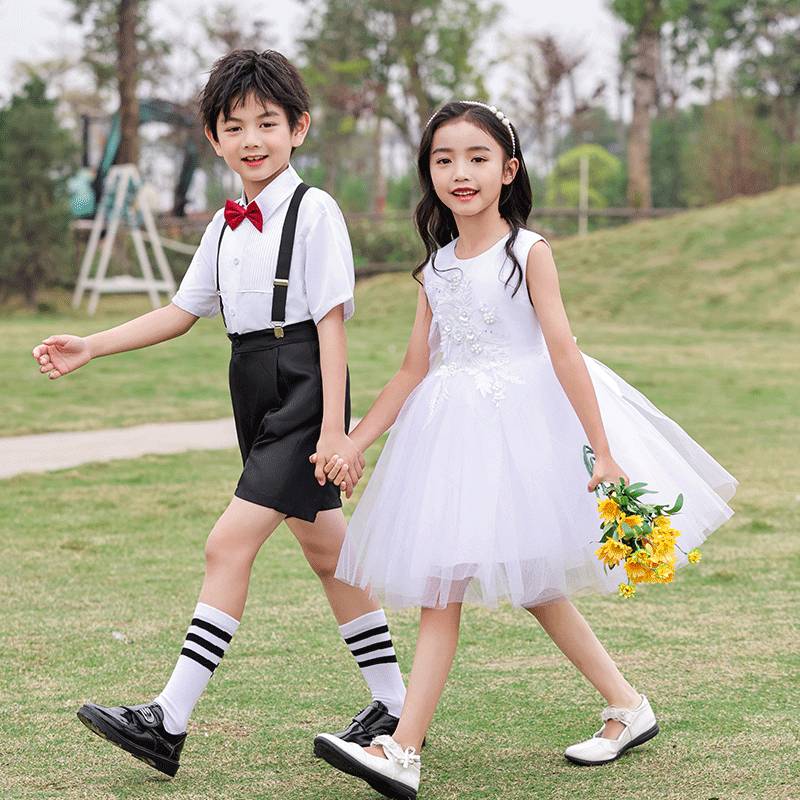 Children's Child Child Chorus Performance Service Kindergarten Graduate Phone Dresses Girls Girl Dance Puff Performance Clothing