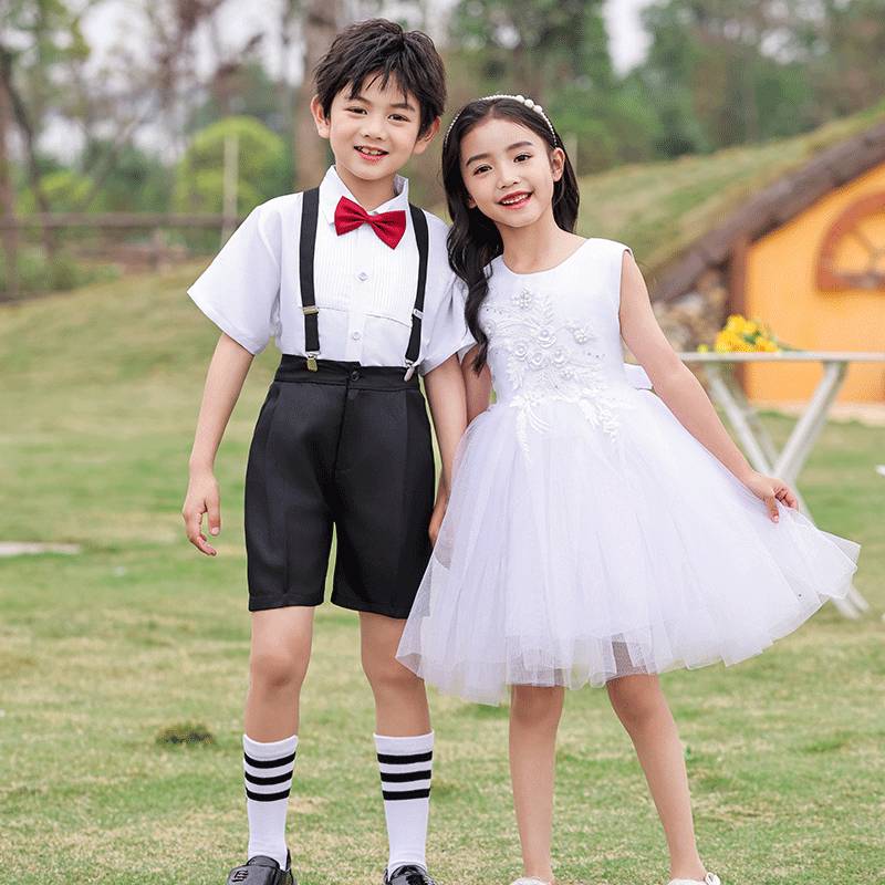Children's Child Child Chorus Performance Service Kindergarten Graduate Phone Dresses Girls Girl Dance Puff Performance Clothing