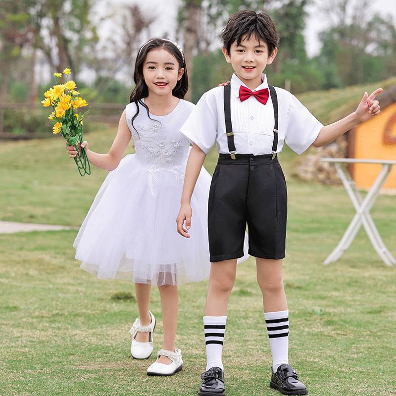 Children's Child Child Chorus Performance Service Kindergarten Graduate Phone Dresses Girls Girl Dance Puff Performance Clothing