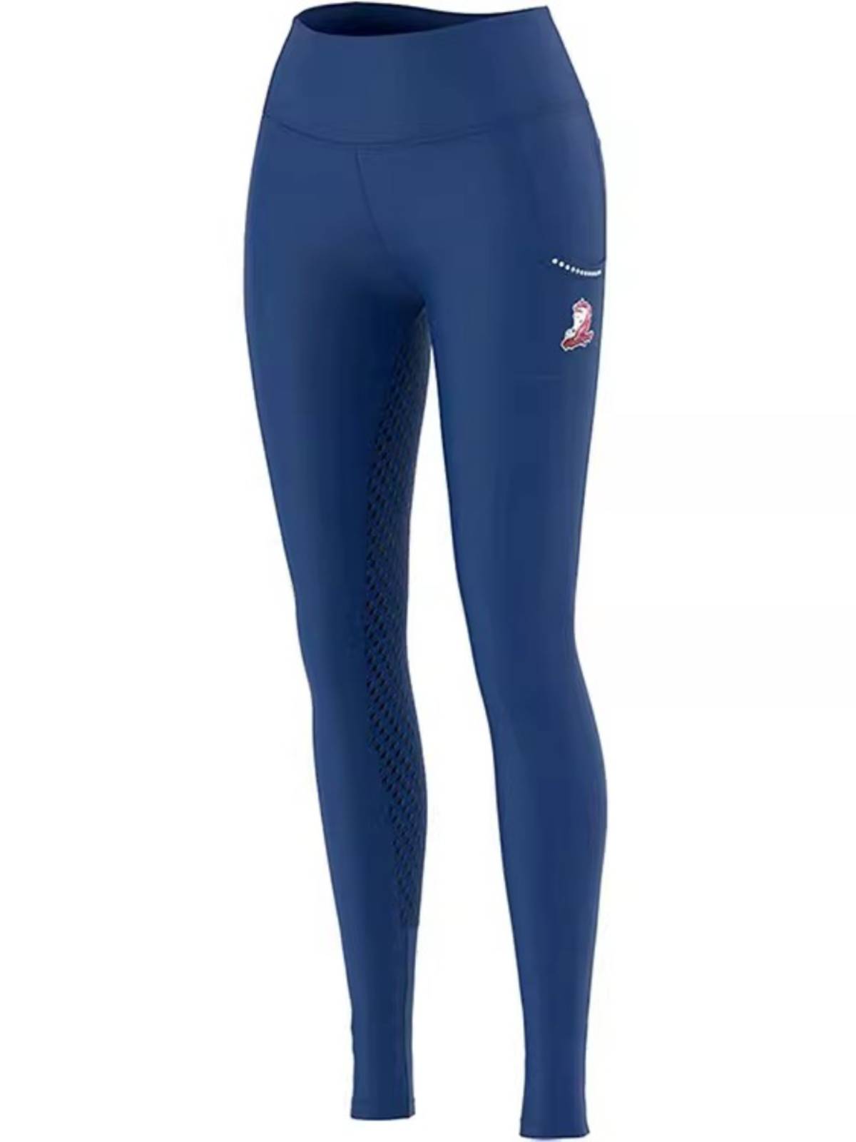 Women's riding pants tight -fitting break -up special offer fast -drying elasticity mid -waist full silicone blue equestrian clothing