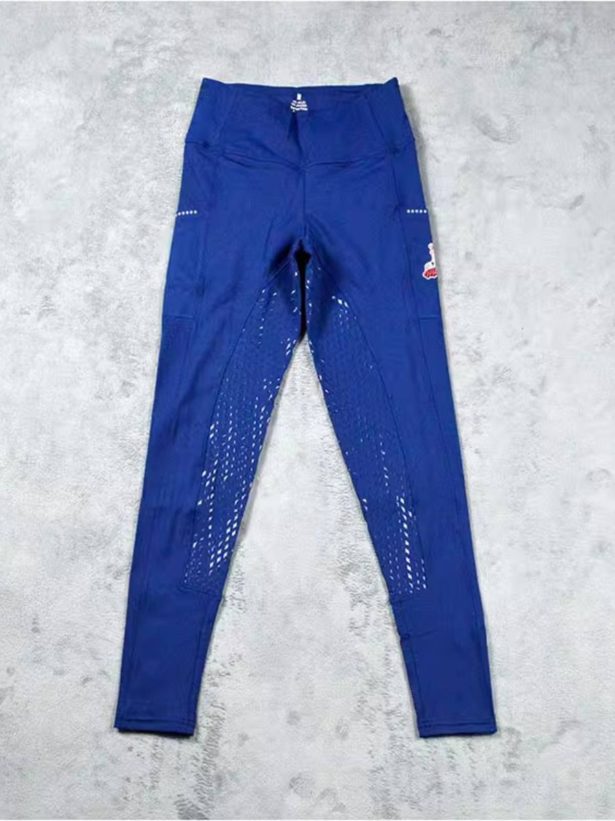 Women's riding pants tight -fitting break -up special offer fast -drying elasticity mid -waist full silicone blue equestrian clothing