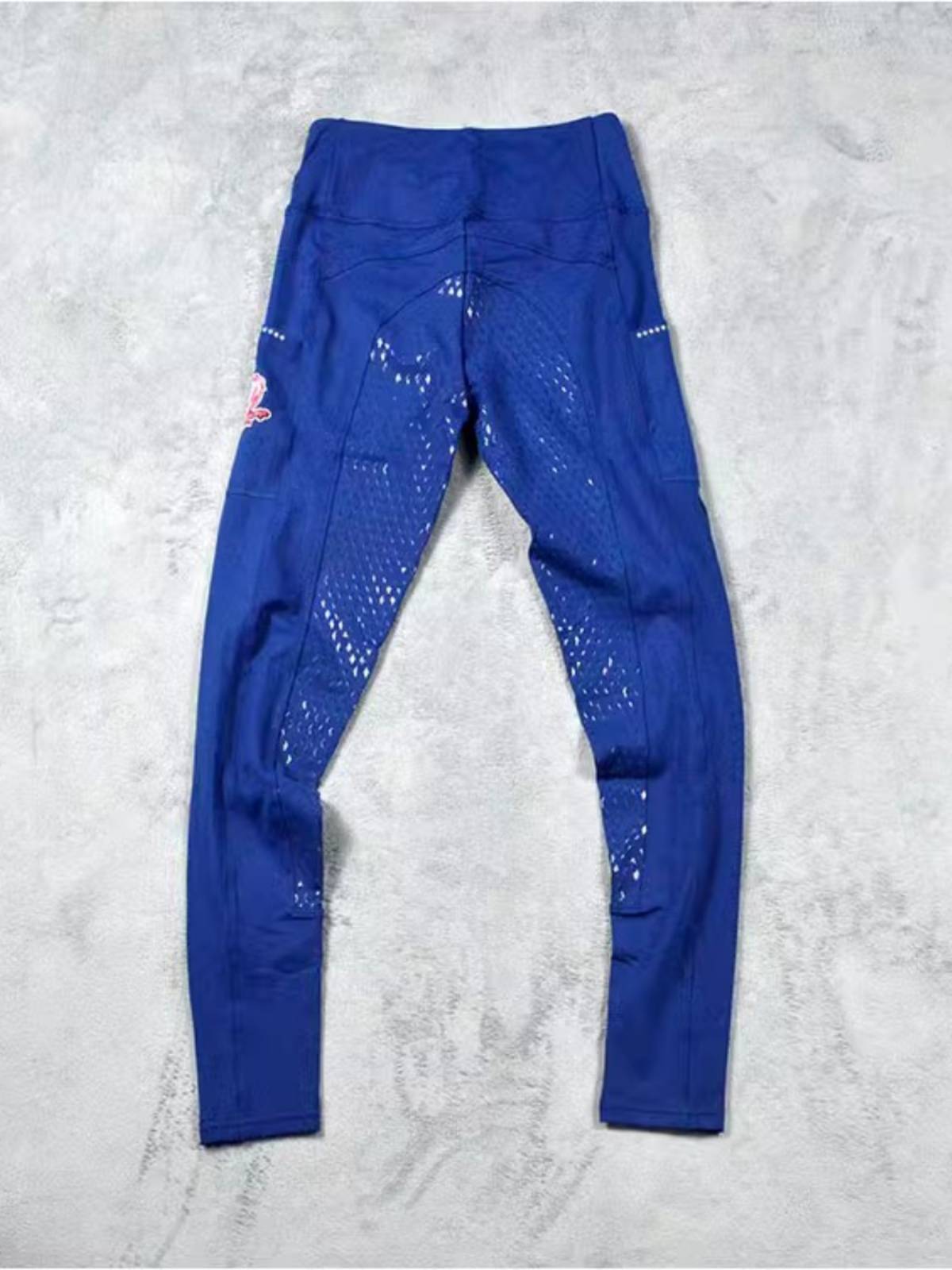 Women's riding pants tight -fitting break -up special offer fast -drying elasticity mid -waist full silicone blue equestrian clothing