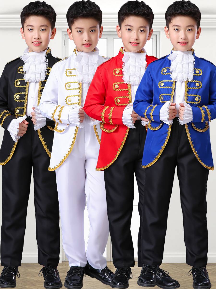 Children's European -style men's palace prince performing clothing Sax performed jazz piano dress host stage clothing