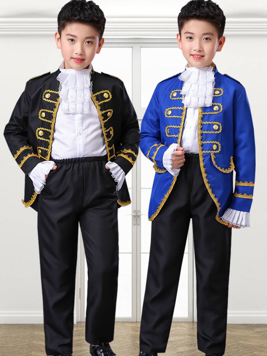 Children's European -style men's palace prince performing clothing Sax performed jazz piano dress host stage clothing