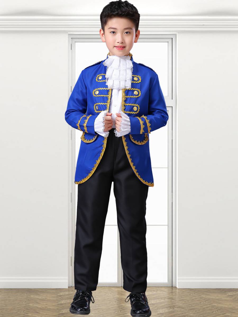 Children's European -style men's palace prince performing clothing Sax performed jazz piano dress host stage clothing
