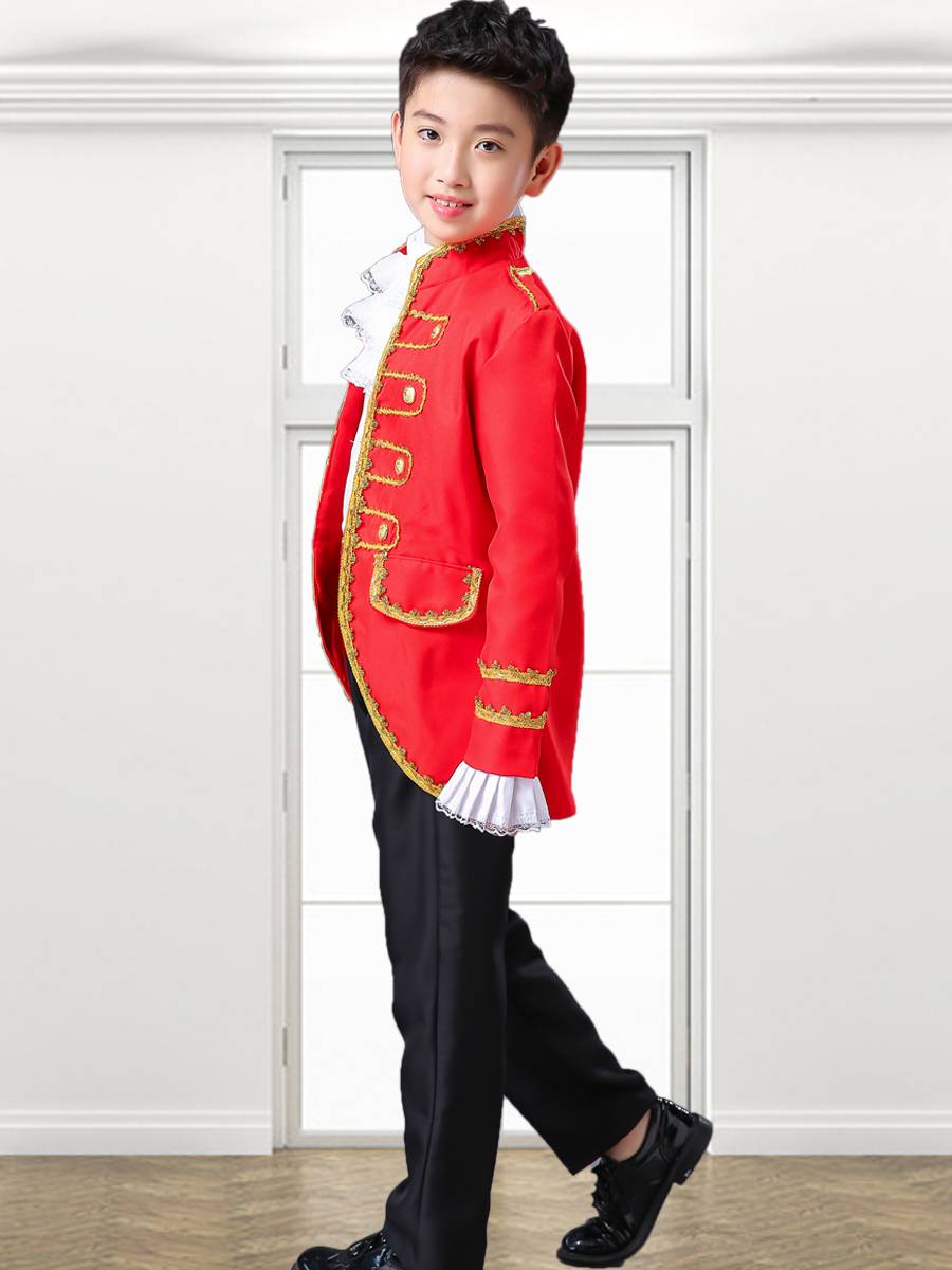 Children's European -style men's palace prince performing clothing Sax performed jazz piano dress host stage clothing