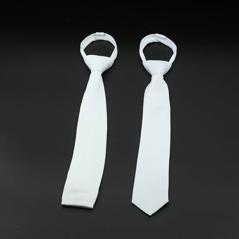Horseman's tie, boy and girl's white tie bar, white adult child tie