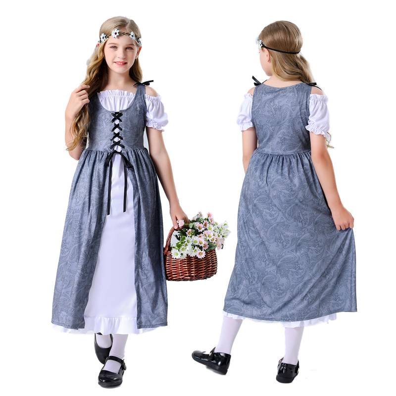 European medieval civilian clothing boys and girls, poor, play clothes, girls sell small boys European and American clothing