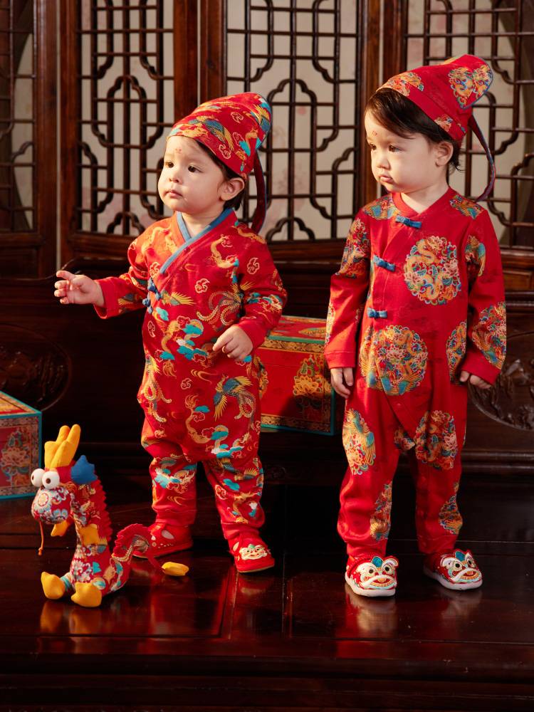 ShiningMomence Baby Gift Box National Feng Dragon and Phoenix Baby Birth Gift Pack 100 Days Full Moon Gifts Gifts National Tide