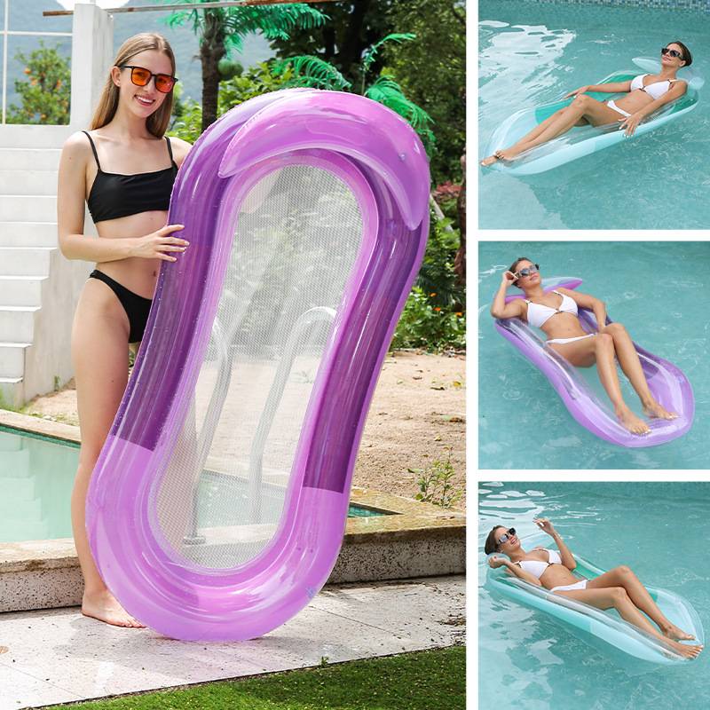 Water inflatable floating row floating bed casual folding folding back lying chair thickened environmentally friendly mount toy swimming ring equipment