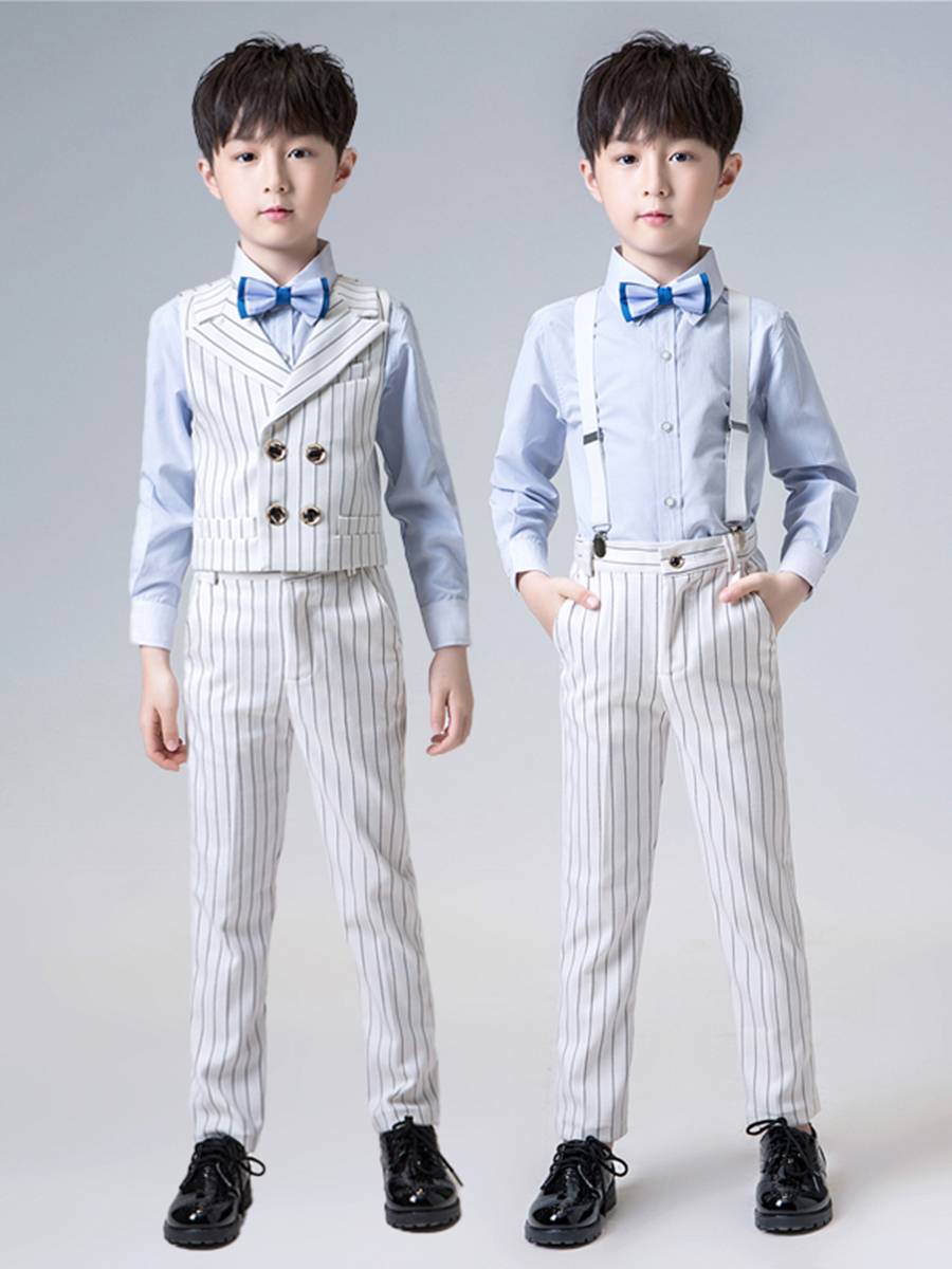 Boys' dress set Xia Shuai Little Host suit Boy Flower Flower Boy Sweet Children's Walking Clothing Performance Service