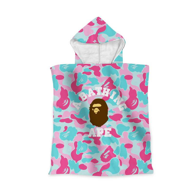 Tide brand bape children's hooded bathrobe bath towel cloak men and girls bath swimming yuku water absorption