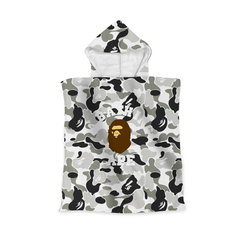 Tide brand bape children's hooded bathrobe bath towel cloak men and girls bath swimming yuku water absorption