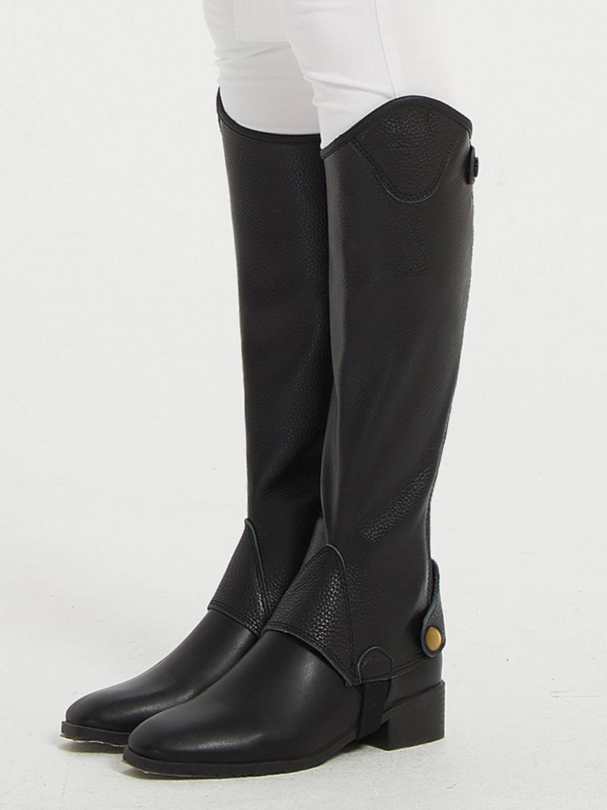 True leather horse riding training competition Chabus men and women, children's equipment adult equipment knight -loaded equestrian legs