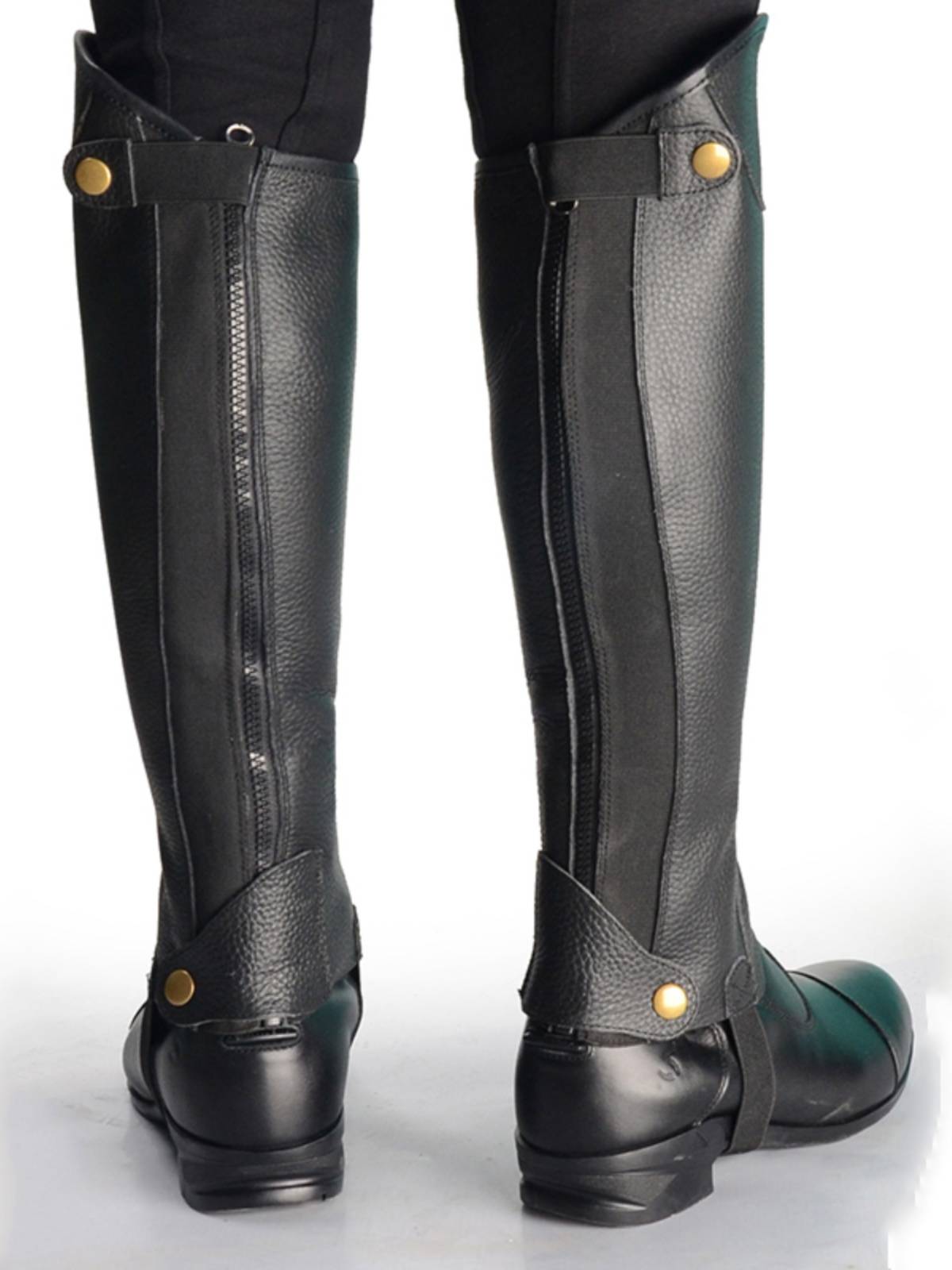 True leather horse riding training competition Chabus men and women, children's equipment adult equipment knight -loaded equestrian legs