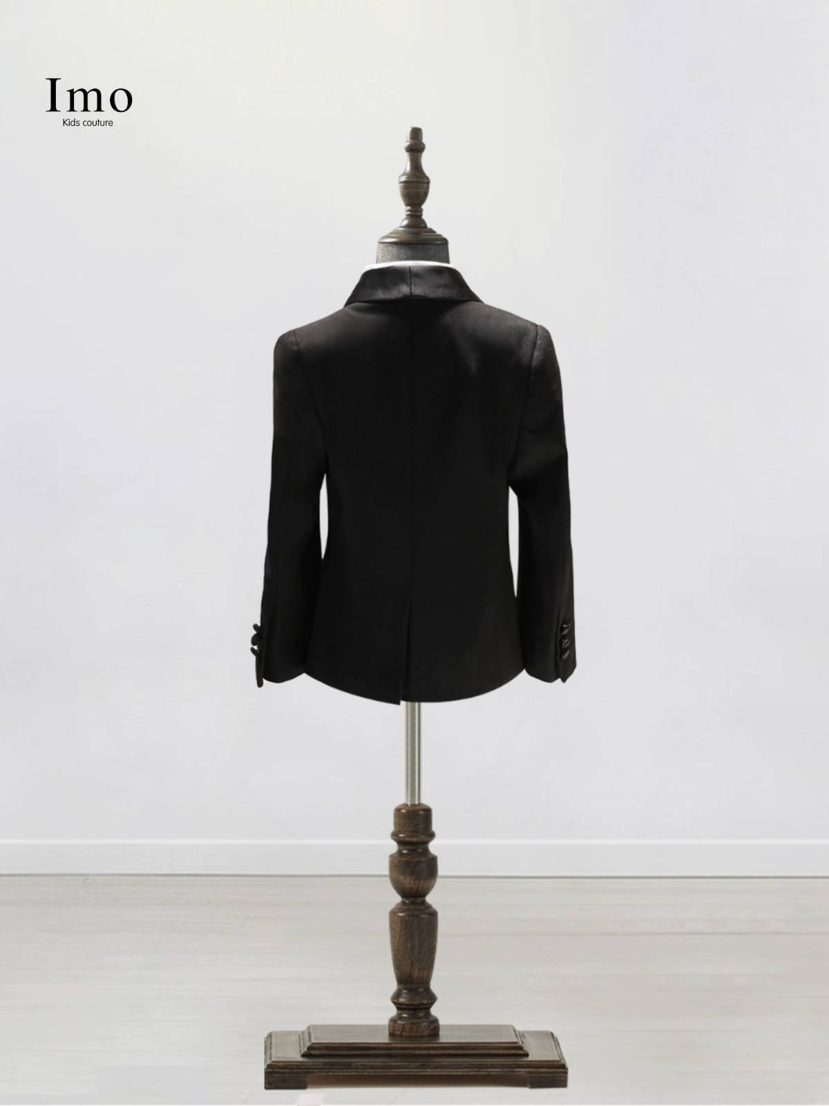 IMO children's suit black suite mid -children walking show, flower girl small suit performance host piano boy dress