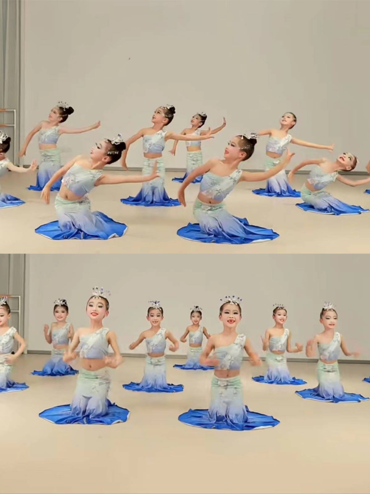 The new Dai dance clothing children's performance clothing, Balanasi performance, peacock dance girl bag hip fishtail
