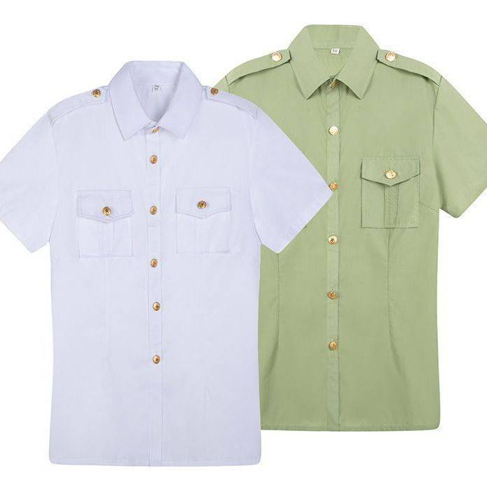 Military Band Dress Shirts Xia Literature Industry Troupe Performance Drum Team Getting Fronters Banner Raise Drum Band Clothing Men