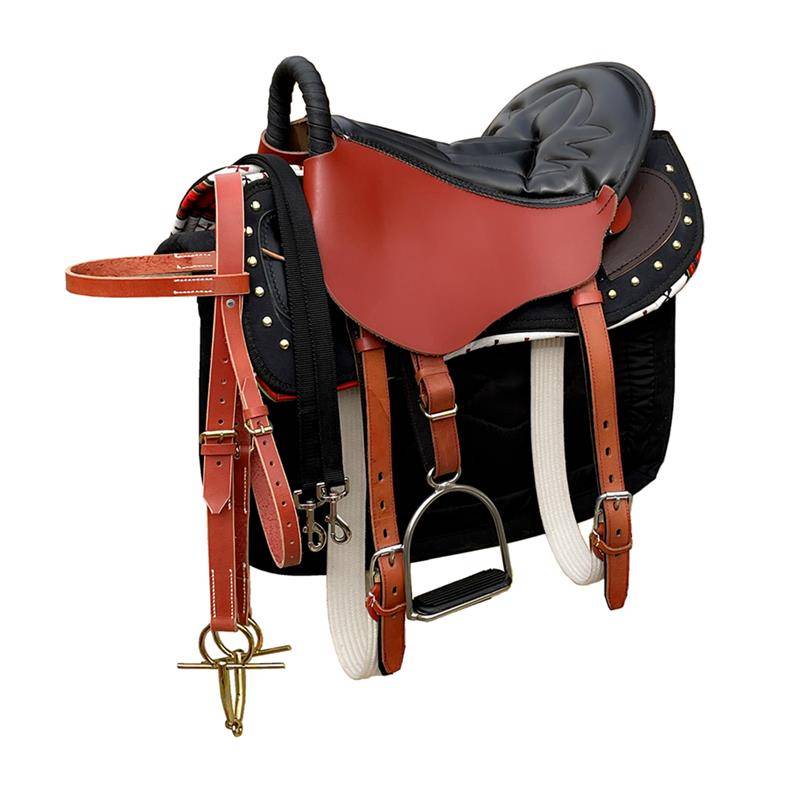 Special promotion new handrail pure leather horse saddling complete set of whole set of whole cowhide horse saddling horse riding manufacturers