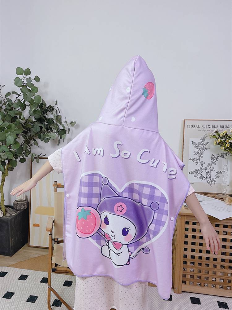 Children's cloak, bath towel, girl baby, baby bathrobe, suck water swimming, bathing windproof bathrobe changing hood