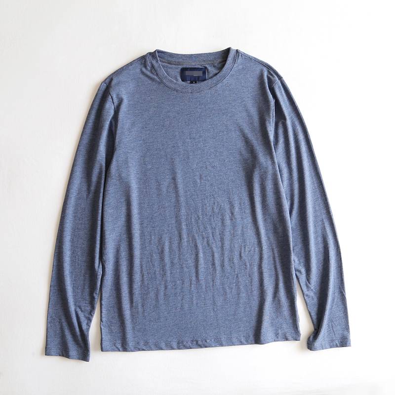 Exporting to the American niche man long -sleeved T -shirt, a horse cotton Modal blended drooping round necklasses