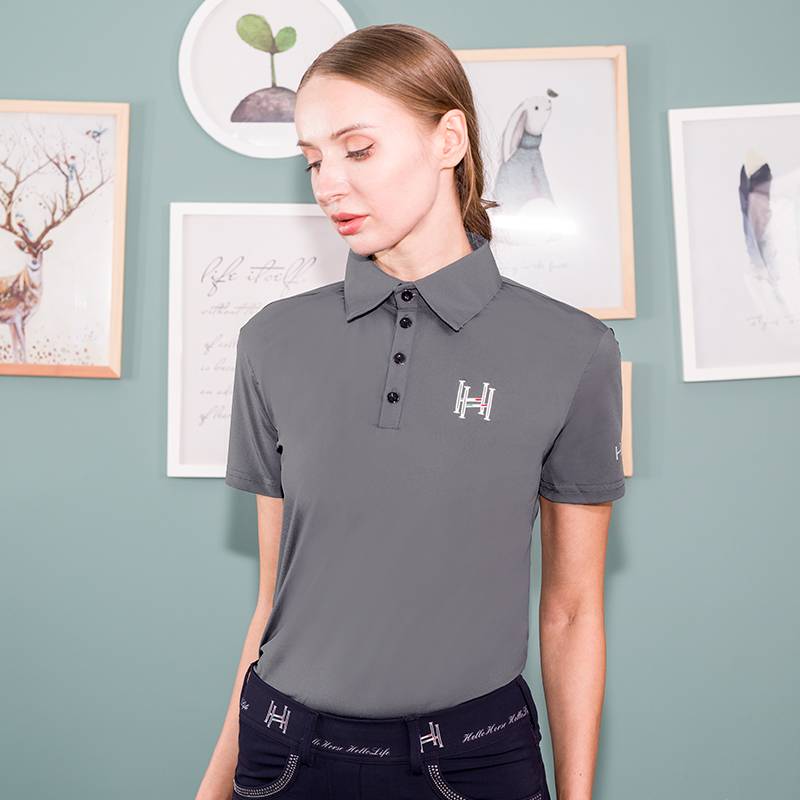 Hello Horse Equestrian T -shirt short -sleeved sunscreen POLO shirt wet -sucking equestrian equestrian osmotic shirt summer riding clothing