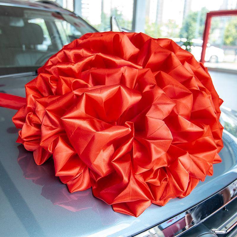 Marriage, Marry Decoration Marriage Car Red Hydrangea 4S Shop New Car Delivery Big Red Flower Show Lift Big Red Flower Ball