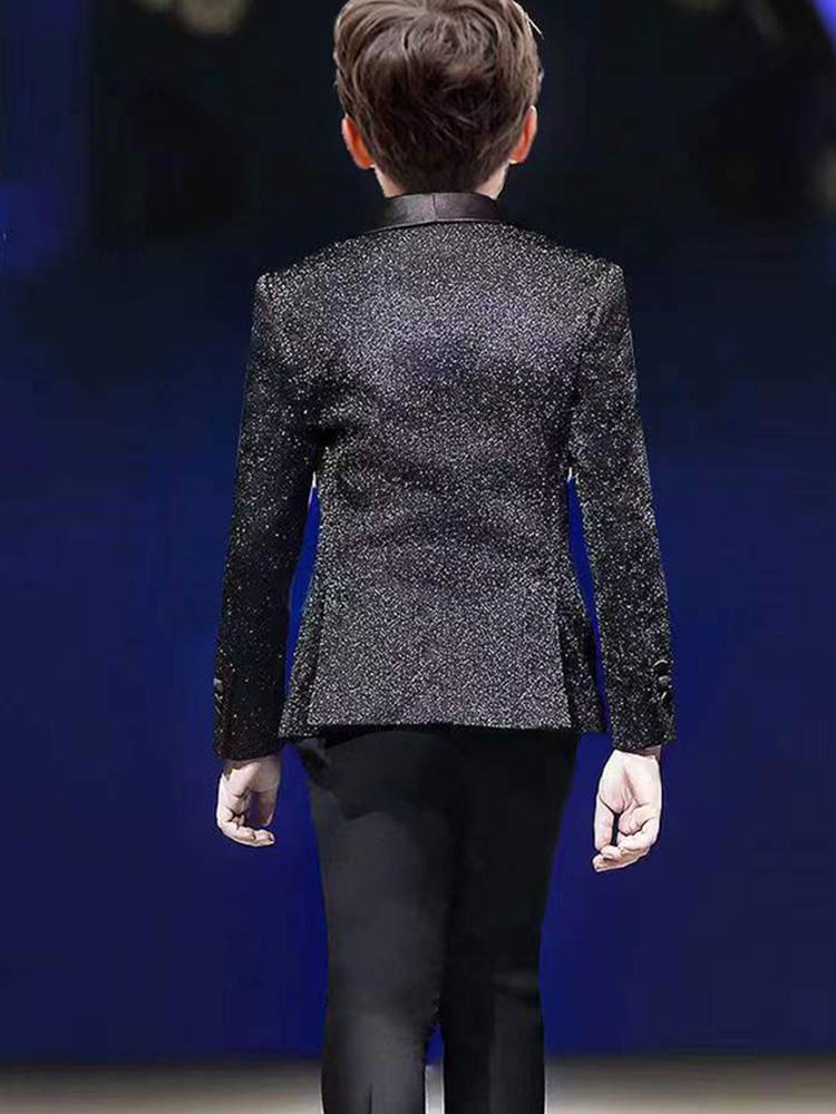 Boys suit set 2024 new children's host dresses stage performance modeling show piano performance service