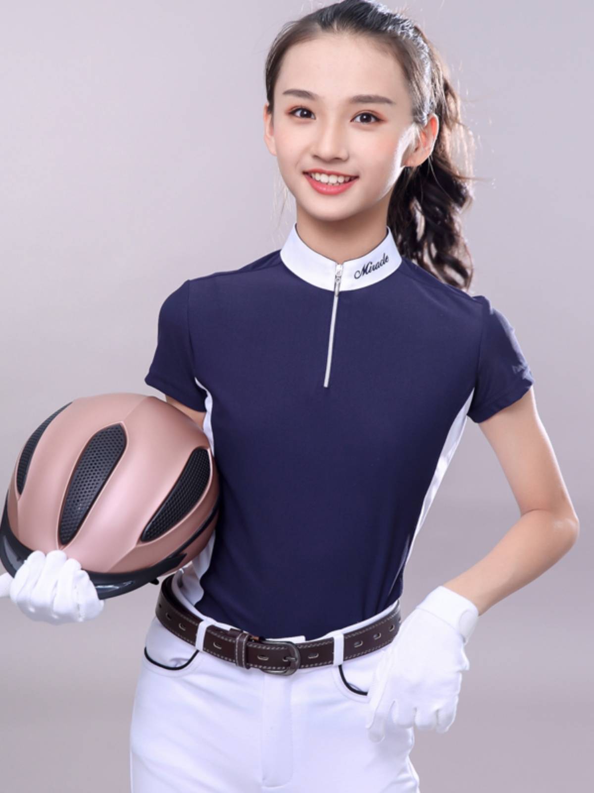 Summer Child Wats T -shirt Speed ​​Dry Riding T -shirt Short -sleeved Top POLO Shirt Equestrian Competition Children's Riding