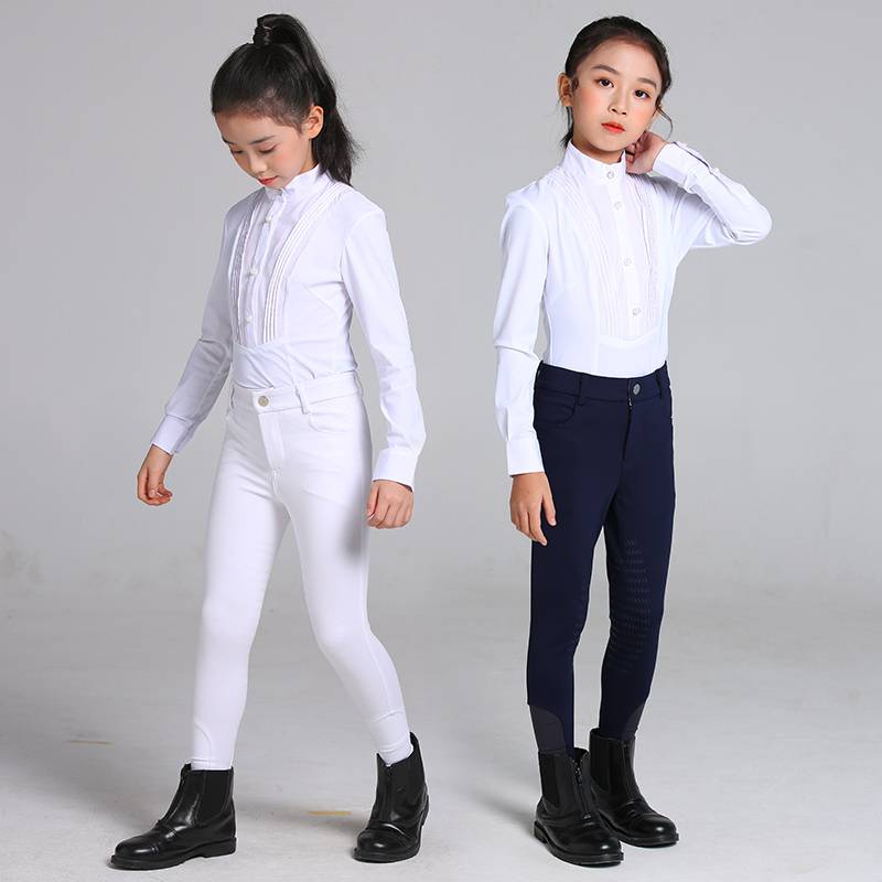 Four Seasons Equelia Silicon Pants High Blind, Anti -Smooth -resistant White Children's Pants Knight Training Horseing Server
