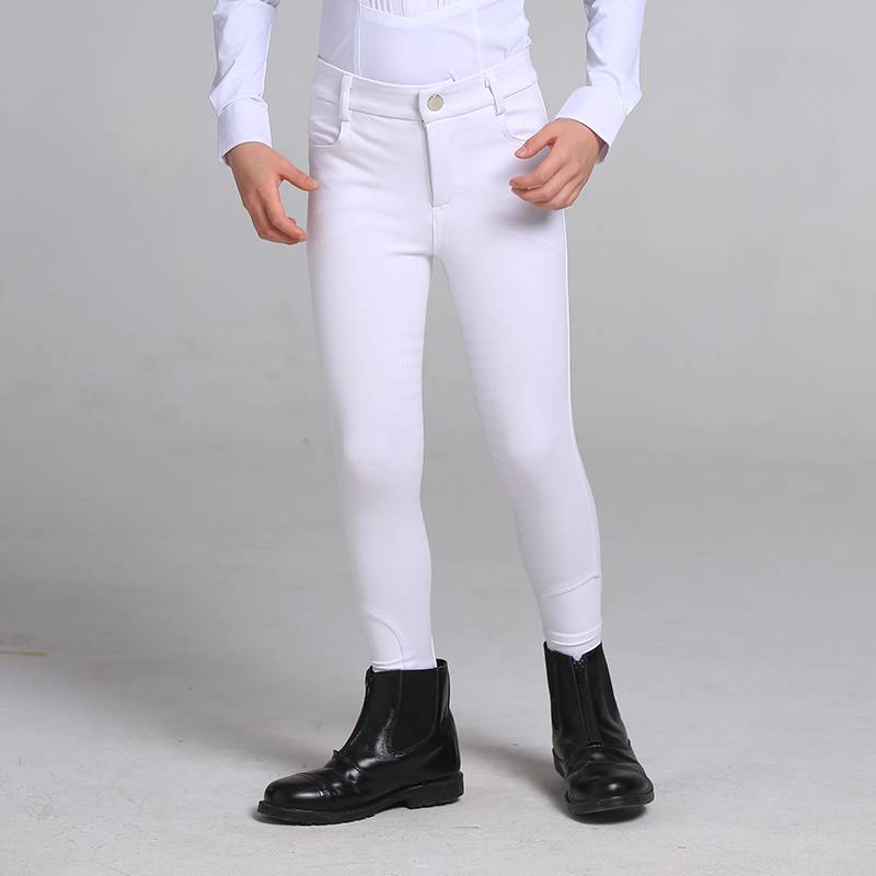 Four Seasons Equelia Silicon Pants High Blind, Anti -Smooth -resistant White Children's Pants Knight Training Horseing Server