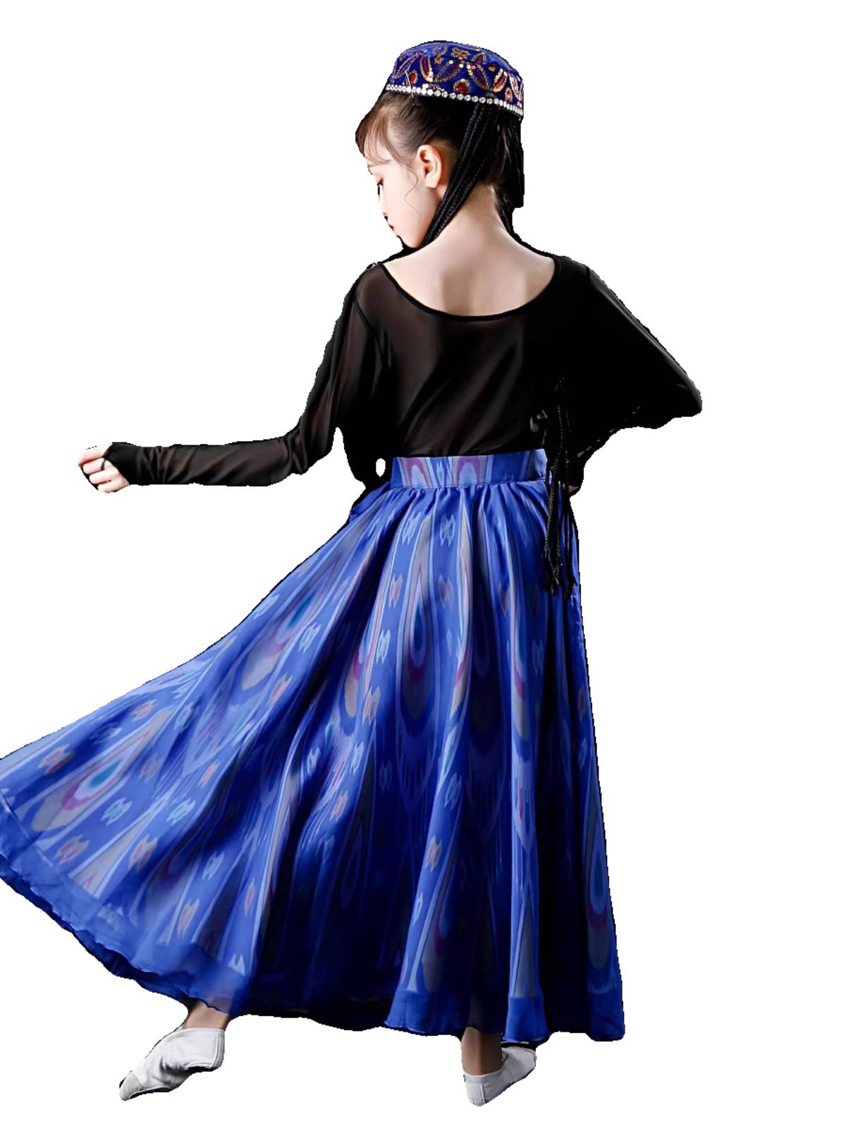 Children's Xinjiang Dance Performance Services Drums 56 ethnic minority minority Uyghur Uyghur dance skirts