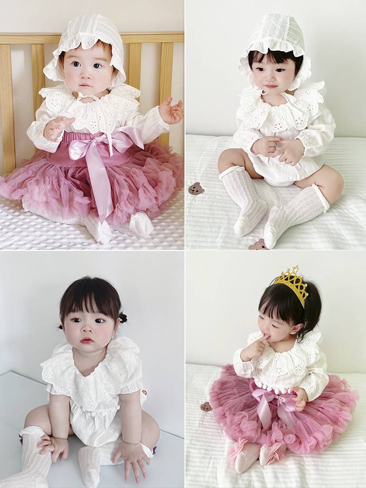Newborn baby gift box clothing set full month, 100 days, baby princess baby girl girls give great gift high -end spring
