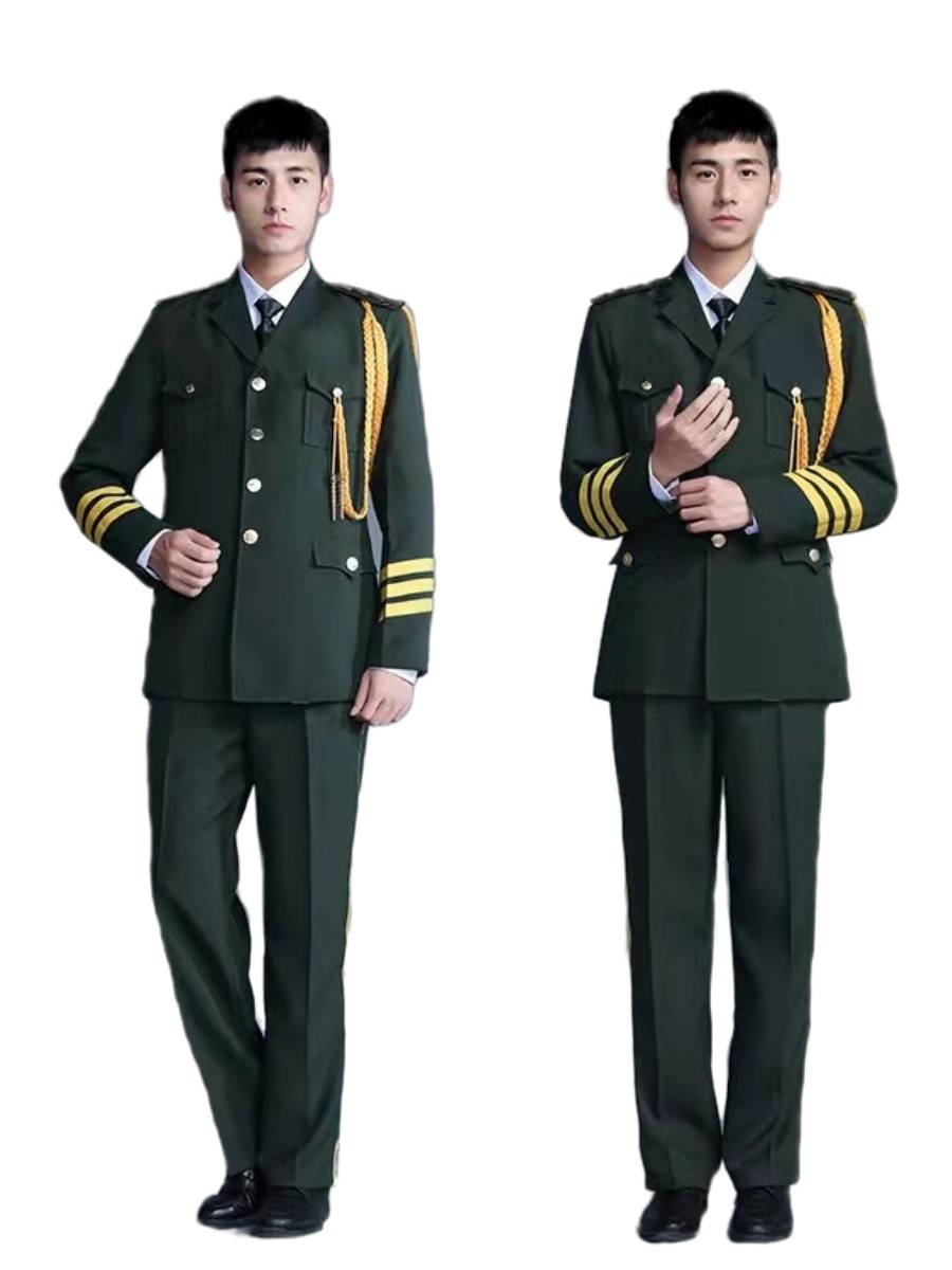 Middle school student flag -raising ceremony ceremony guard Guardian clothing drum band dress group dress men and women flag -raising guard guards clothing