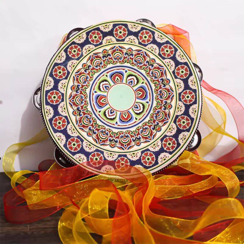 Dunhuang Feitian Hand Drum Xinjiang Uyghur Bell Drum Bell Drum Exotic Drum Turning Talking Prop House Tang Drum Dance Instrument