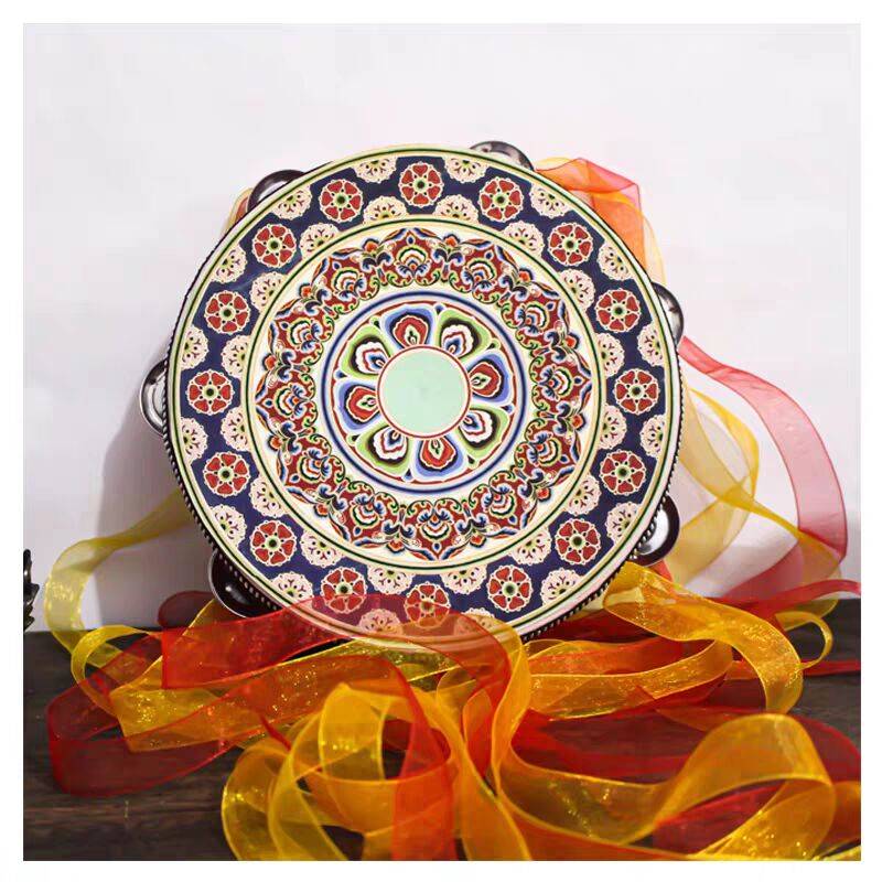 Dunhuang Feitian Hand Drum Xinjiang Uyghur Bell Drum Bell Drum Exotic Drum Turning Talking Prop House Tang Drum Dance Instrument