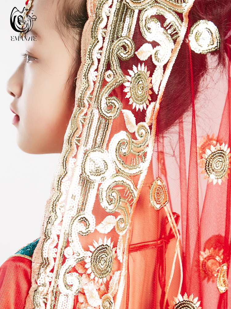 Indian danceha stage performance service boutique embroidery gauze Lianna children's style set Bollywood style children