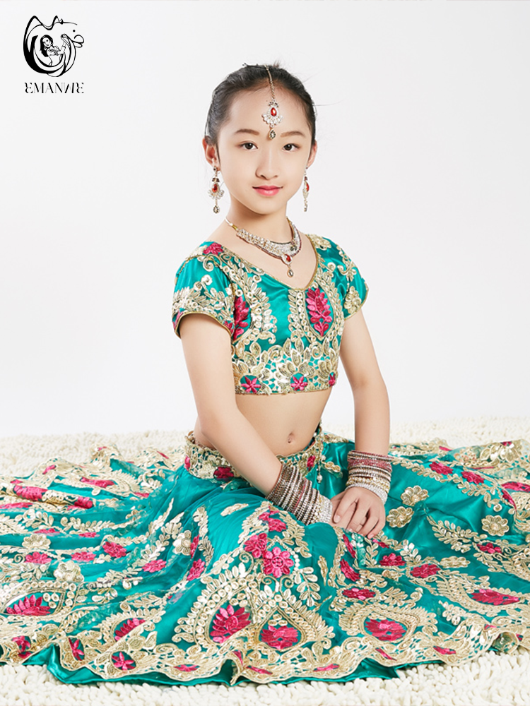 Indian danceha stage performance service boutique embroidery gauze Lianna children's style set Bollywood style children