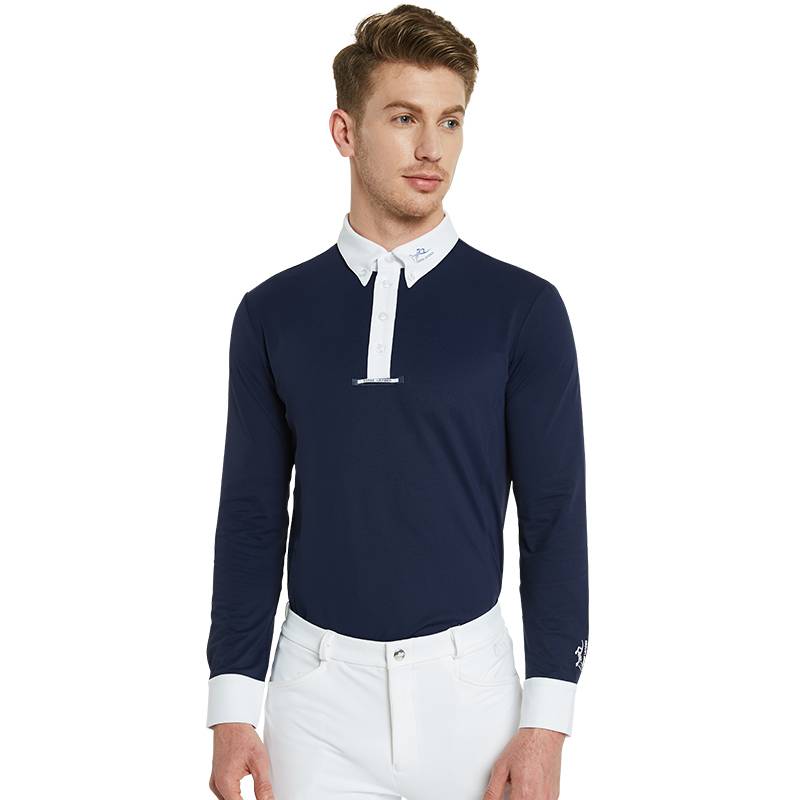 Professional equestrian shirt adult riding T -shirt in summer thin -drying competition long -sleeved men white horse racing horse
